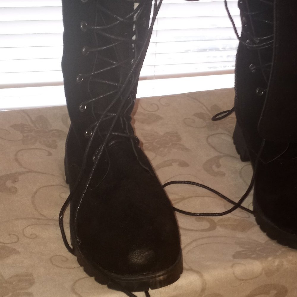 Black lace up boots